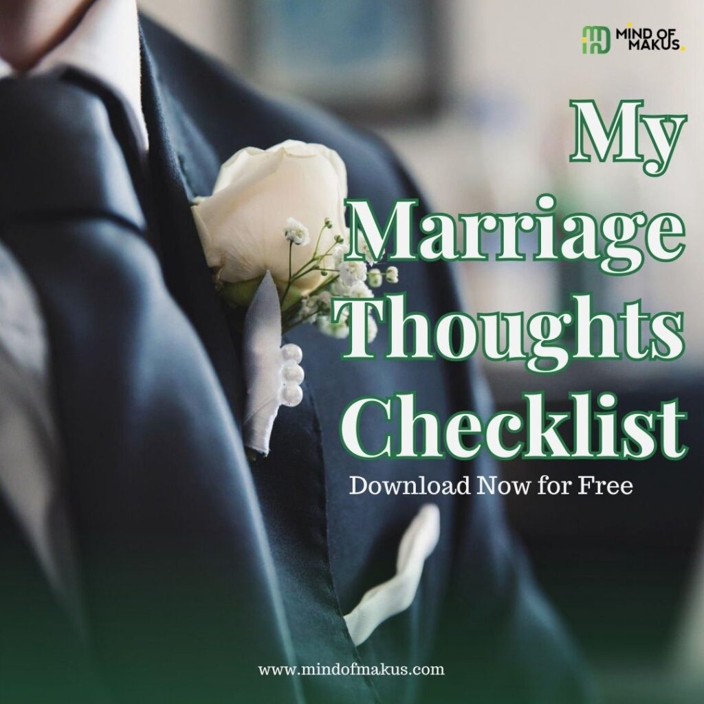 Marriage Thoughts Checklist - Mind of Makus
