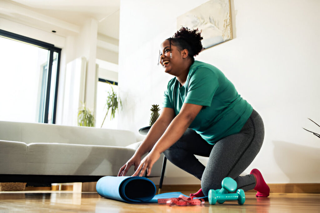 black lady exercising