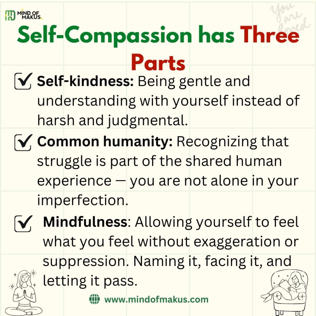 Self-Compassion has Three Parts